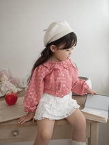 Bell check blouse