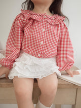 Bell check blouse