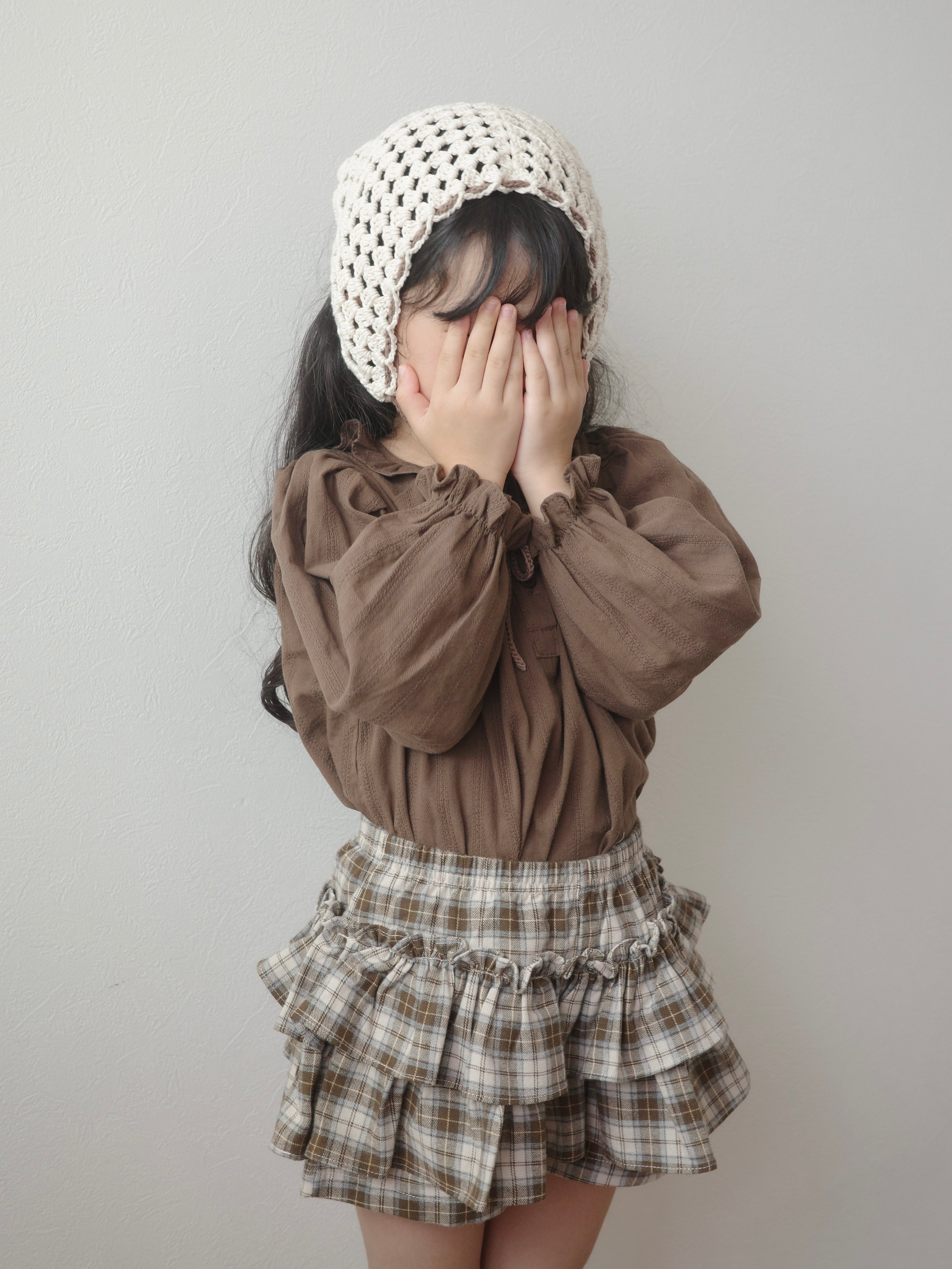 Roman check cancan pants