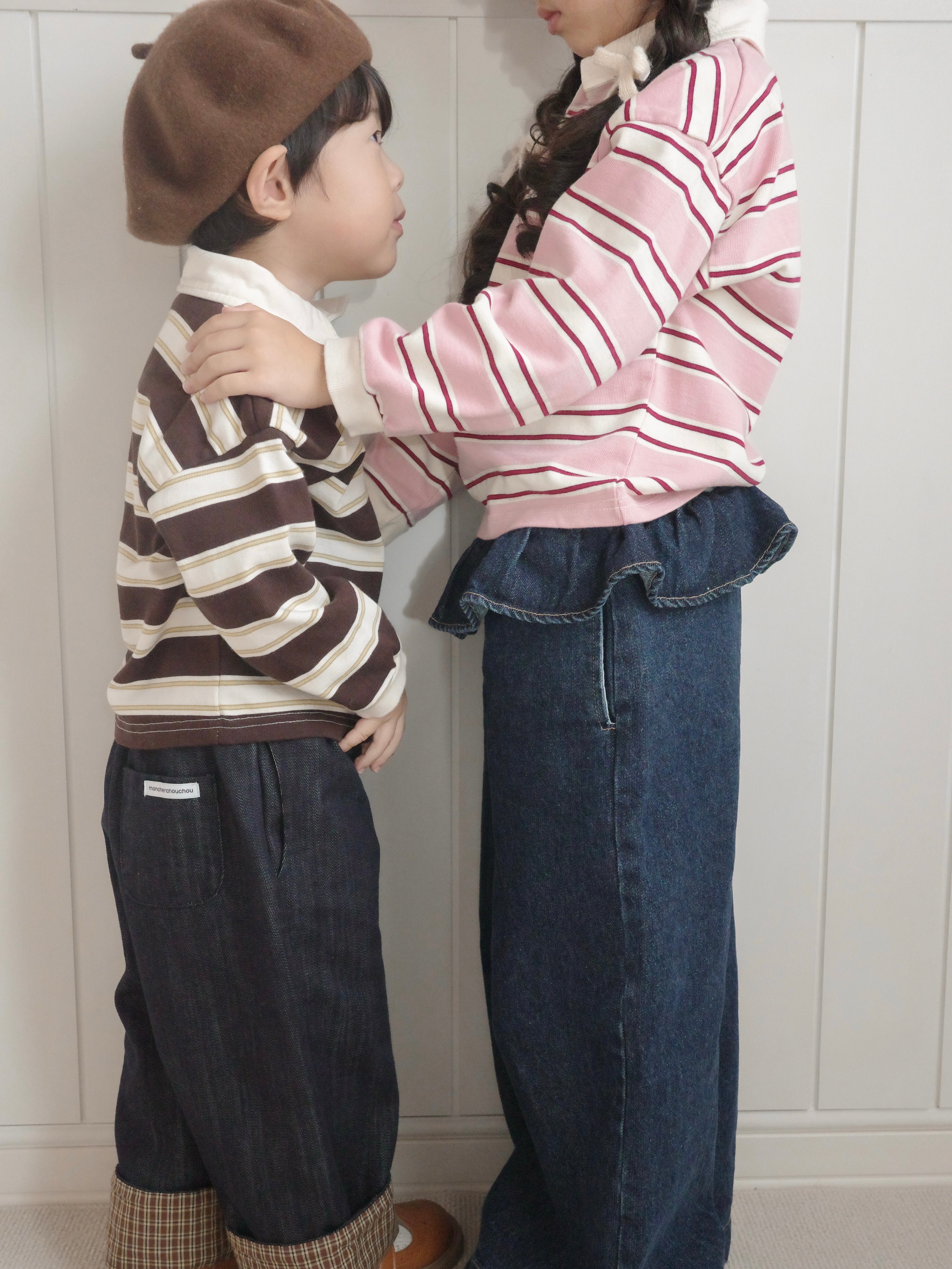 Frill denim pants