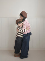 Frill denim pants