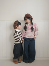 Frill denim pants