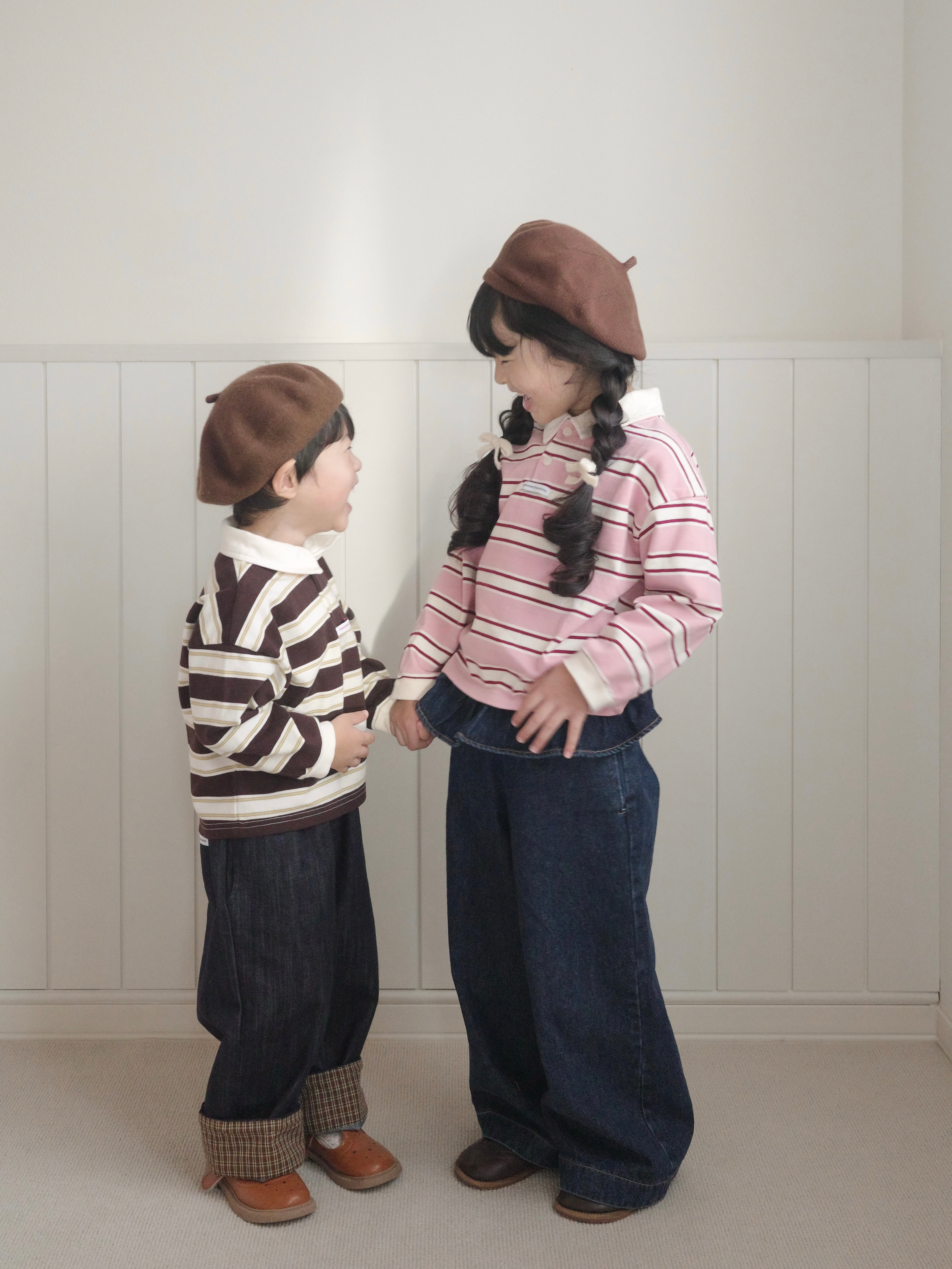 Frill denim pants