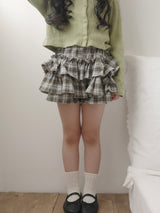 Roman check cancan pants