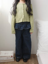 Frill denim pants