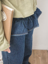 Frill denim pants