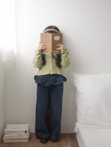 Frill denim pants