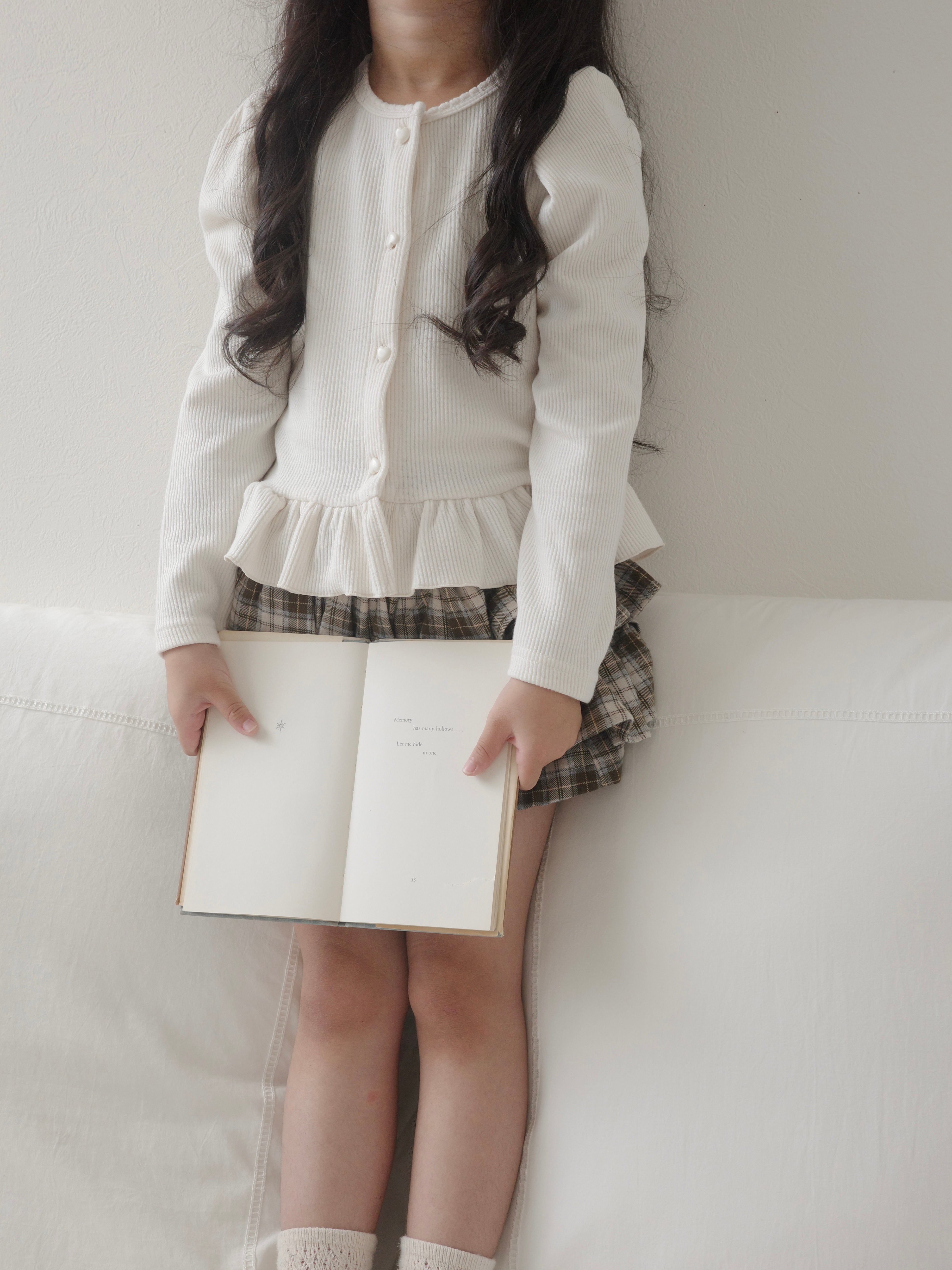 Puff frill cardigan