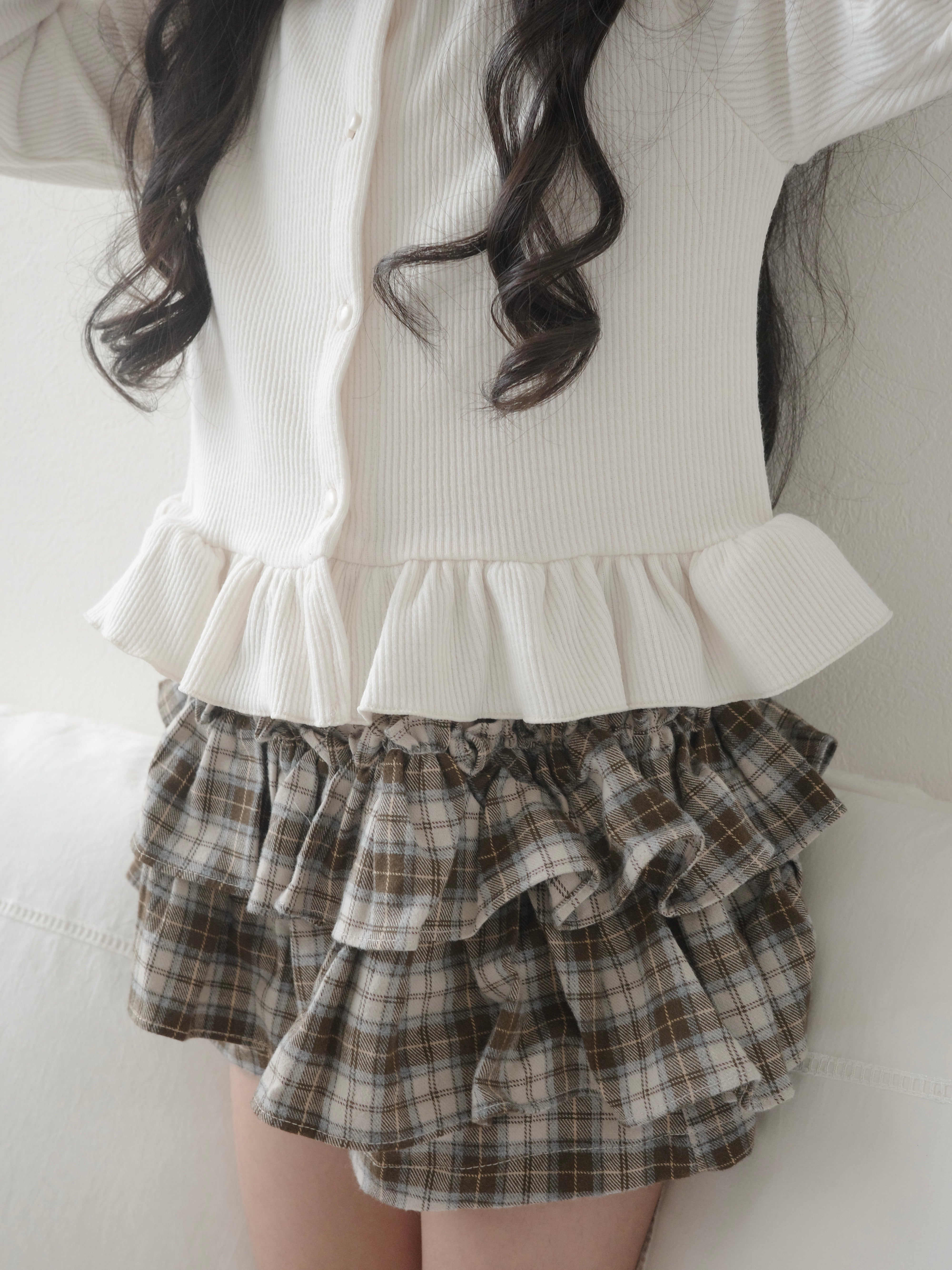Puff frill cardigan