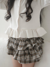 Puff frill cardigan