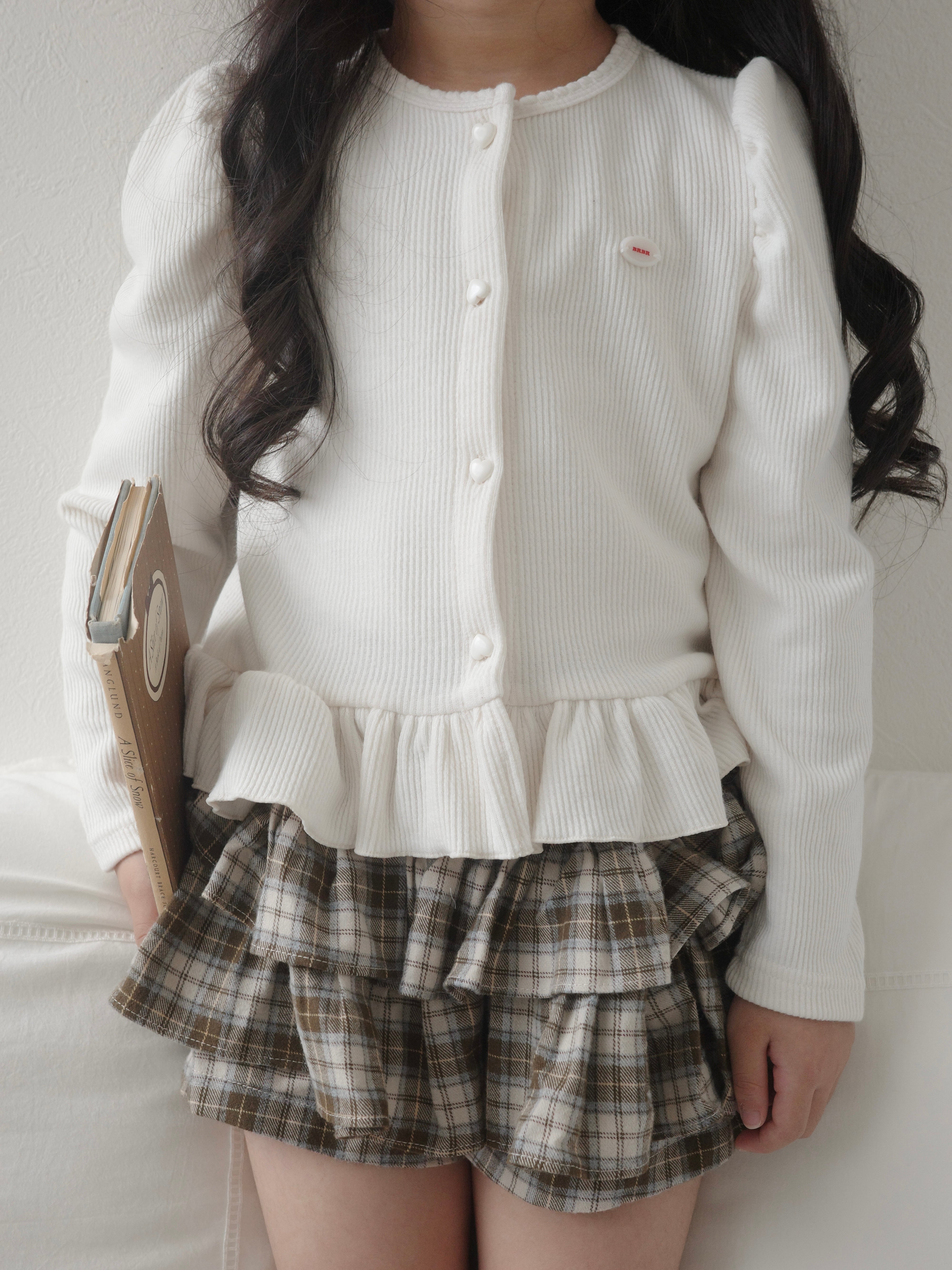 Puff frill cardigan