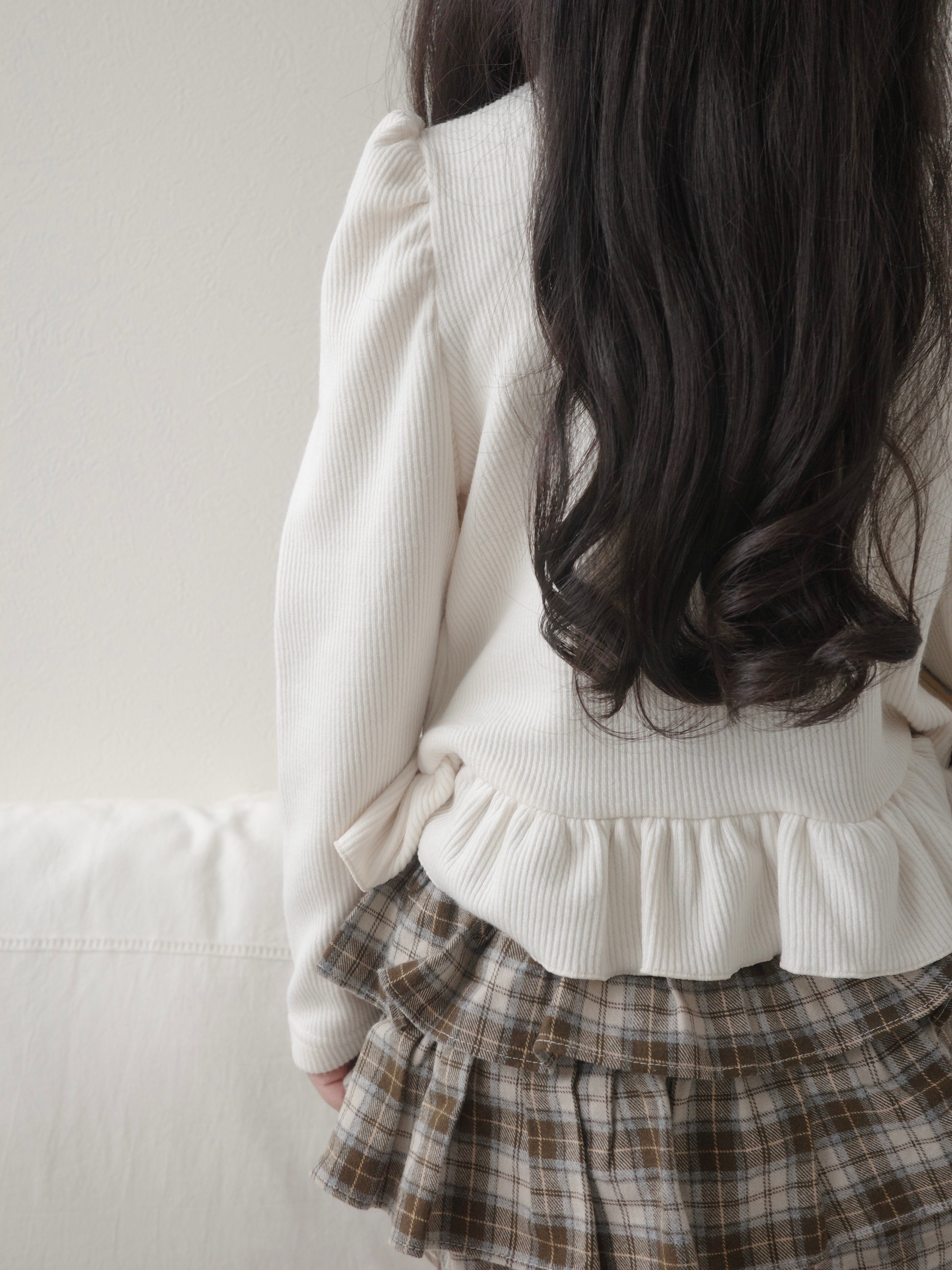 Puff frill cardigan