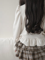 Puff frill cardigan