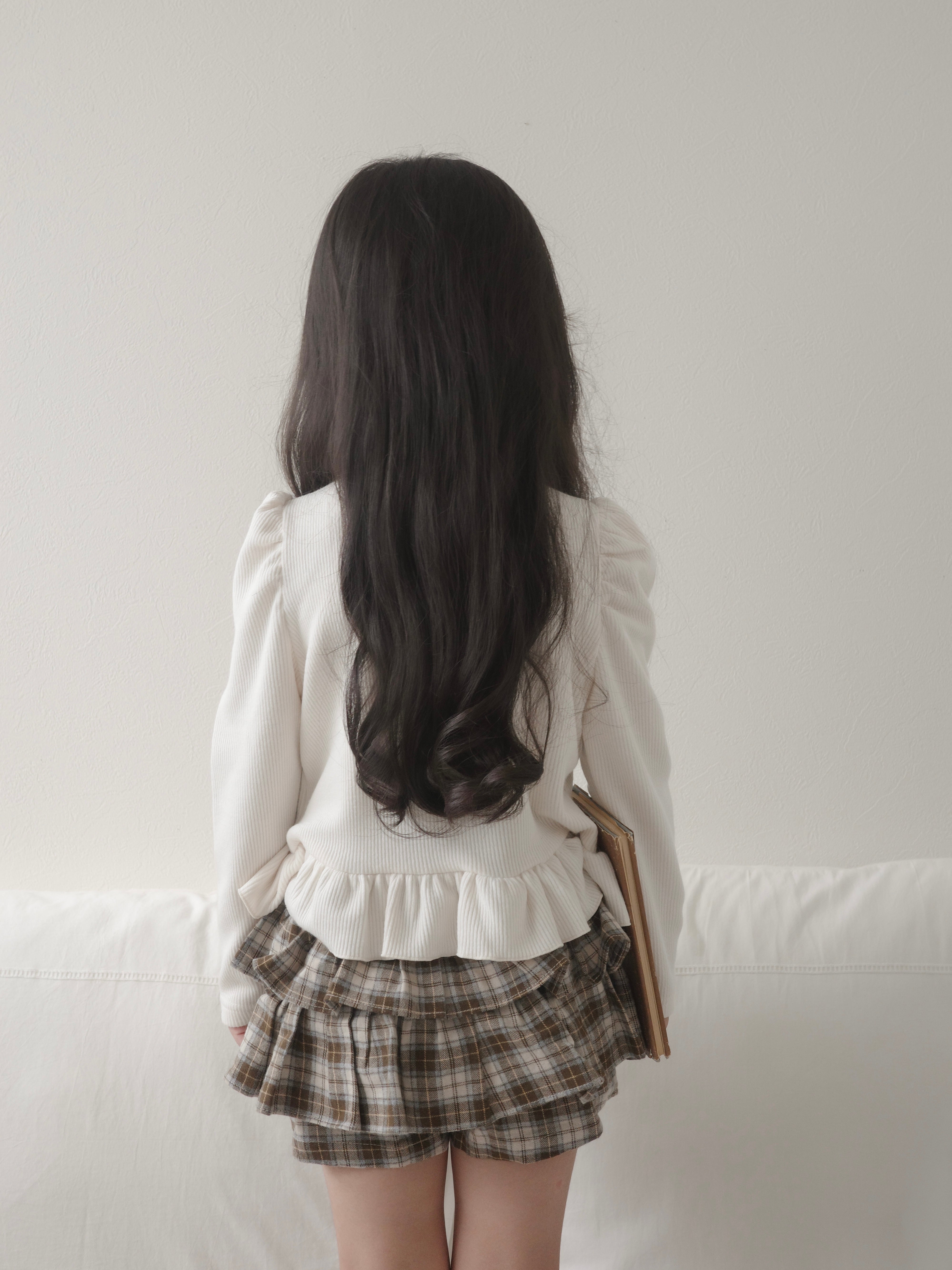Puff frill cardigan