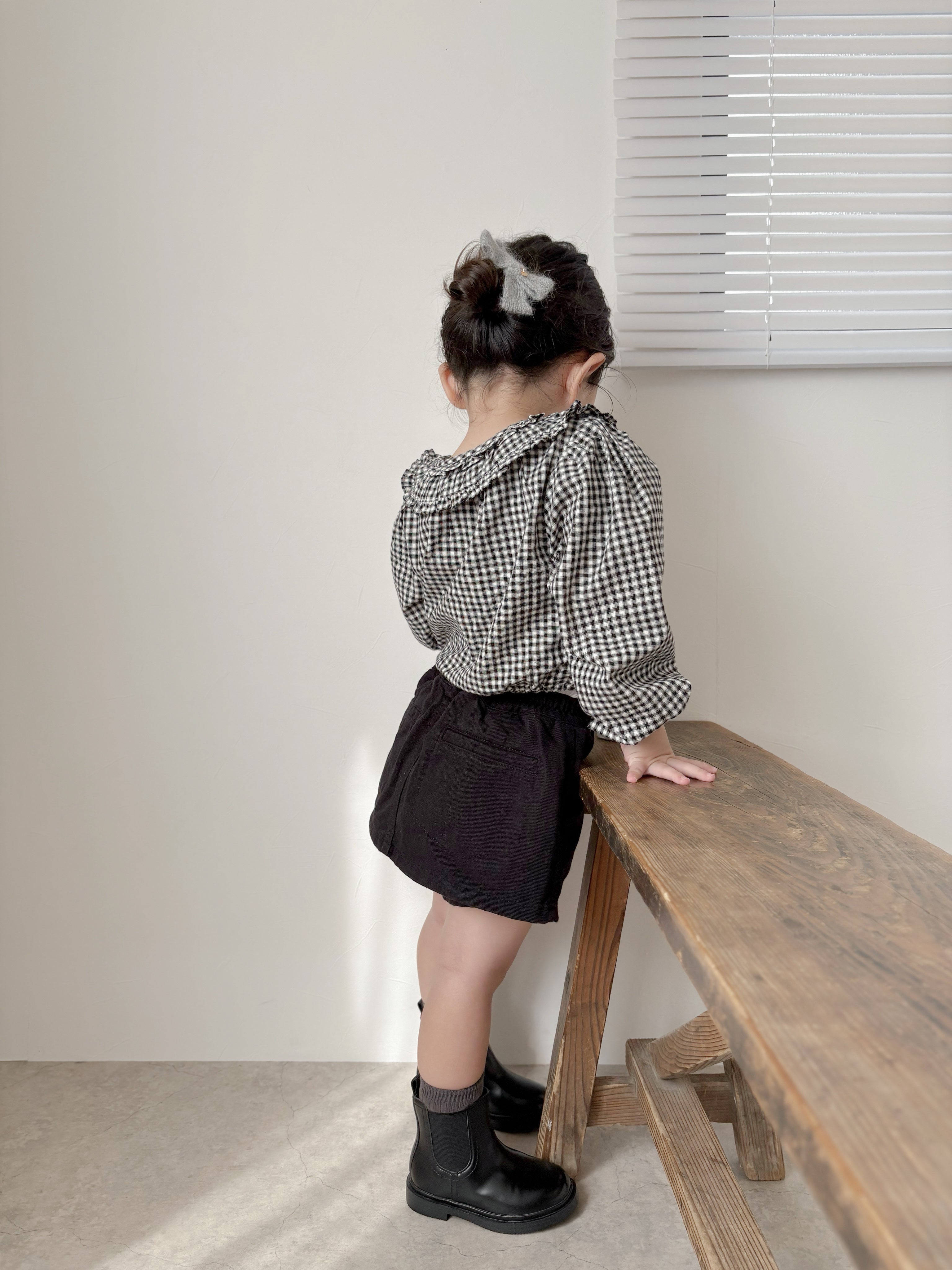 Bell check blouse