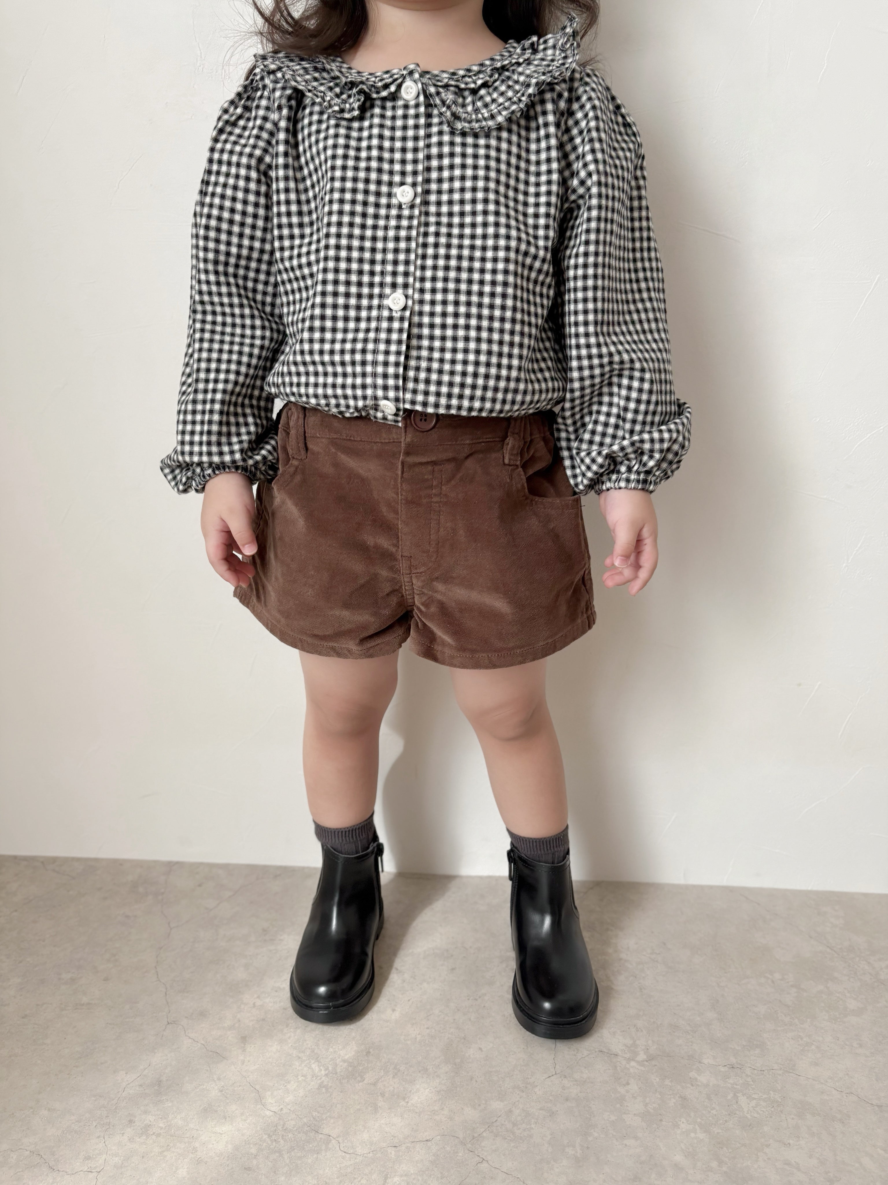 Bell check blouse