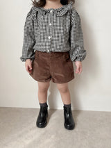 Bell check blouse