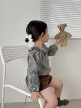 Bell check blouse
