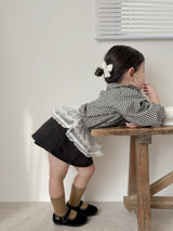 Bell check blouse