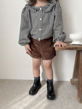 Bell check blouse
