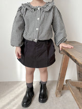 Bell check blouse