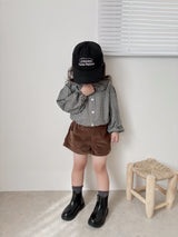 Bell check blouse