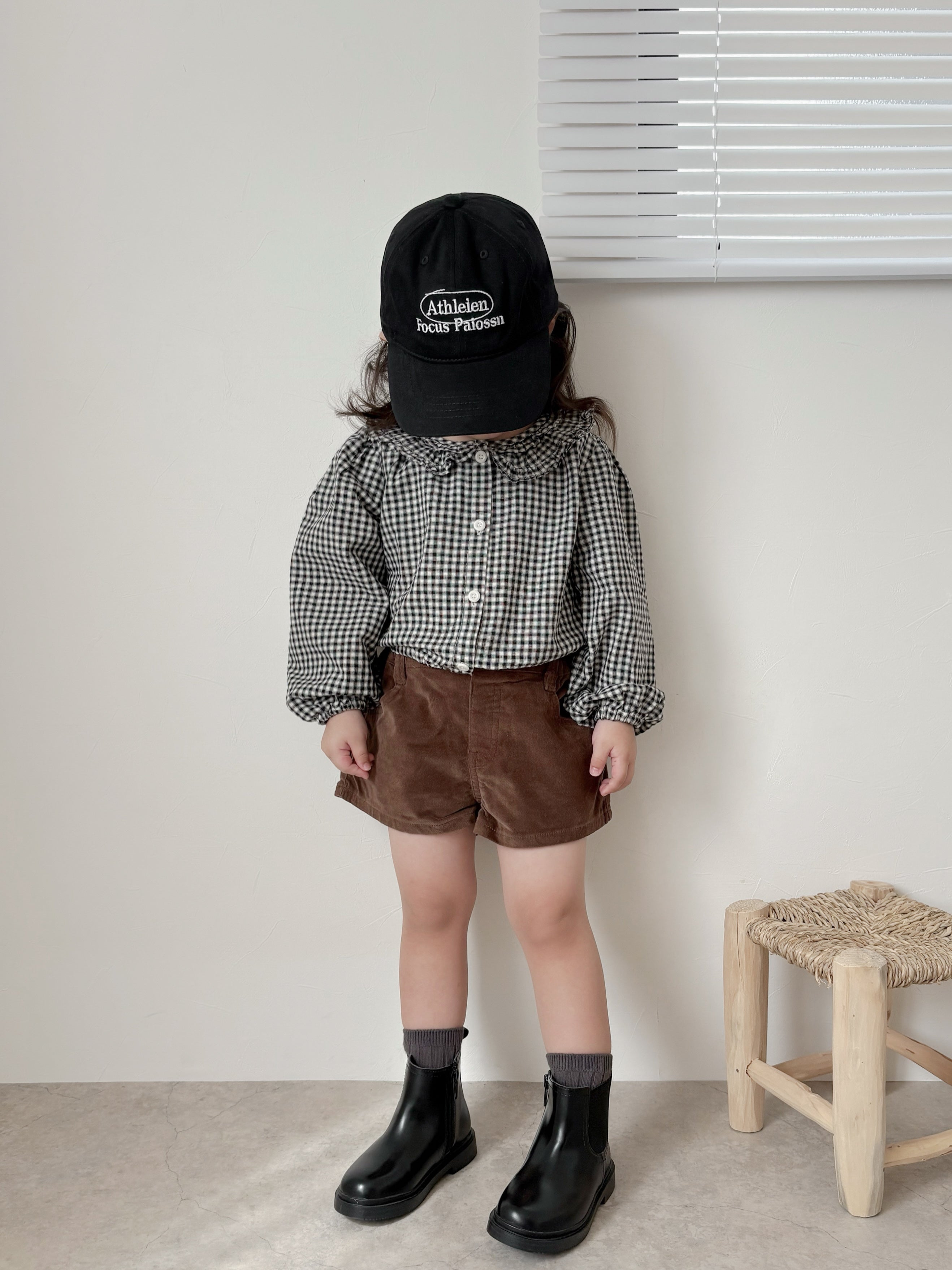 Bell check blouse