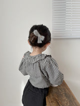 Bell check blouse