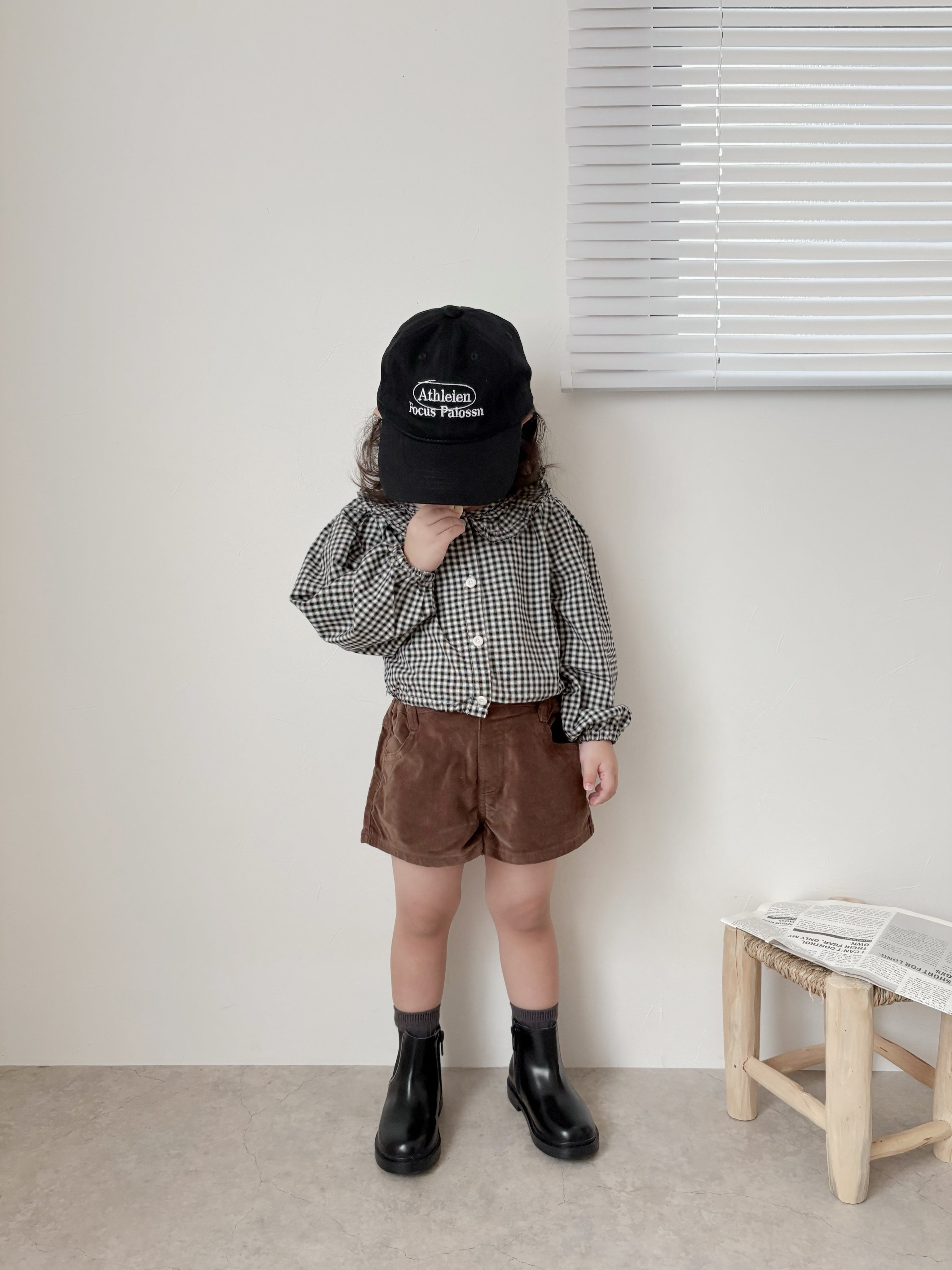Bell check blouse