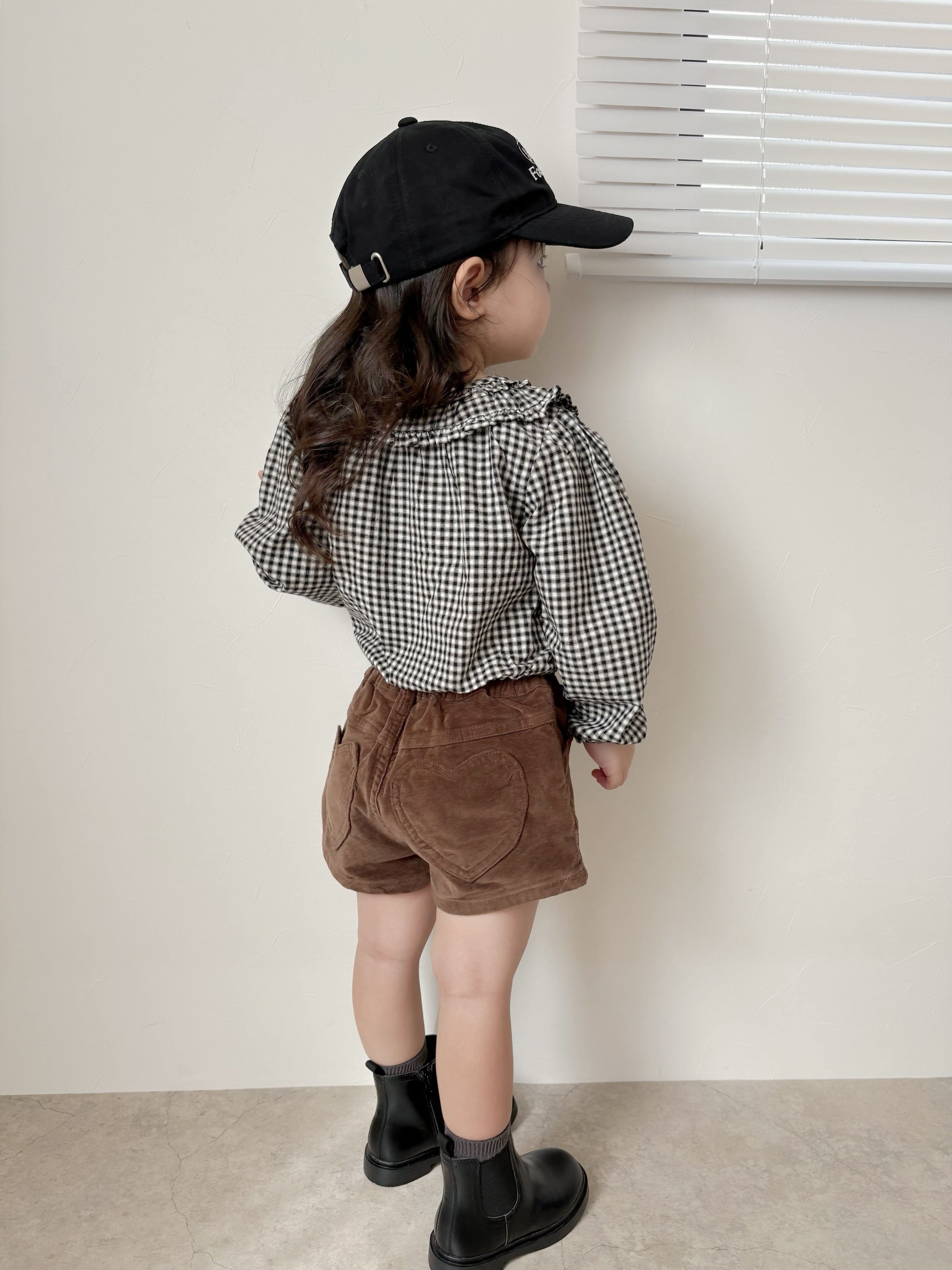 Bell check blouse