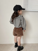 Bell check blouse