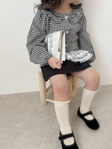 Bell check blouse