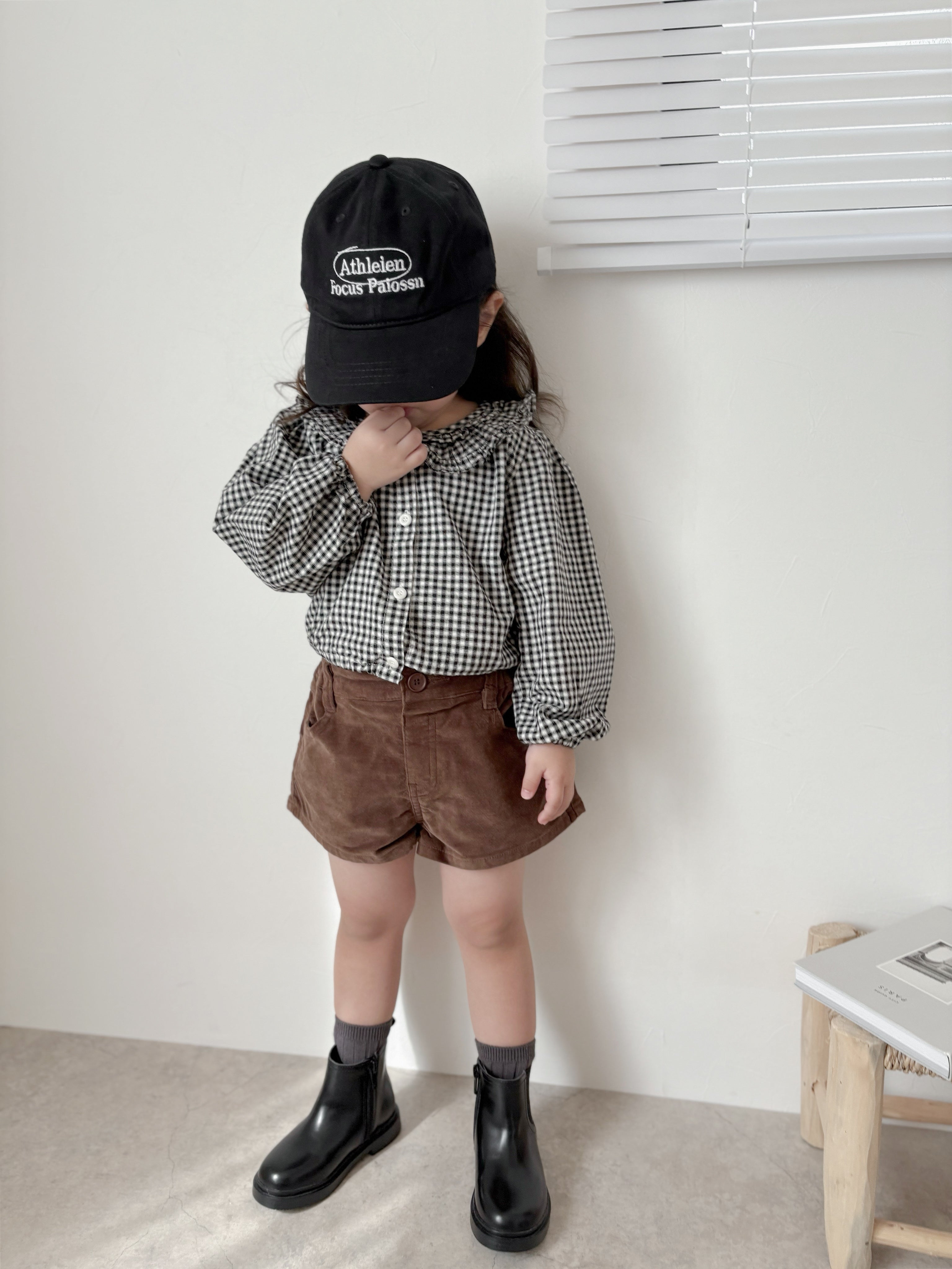 Bell check blouse