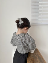 Bell check blouse