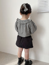 Bell check blouse