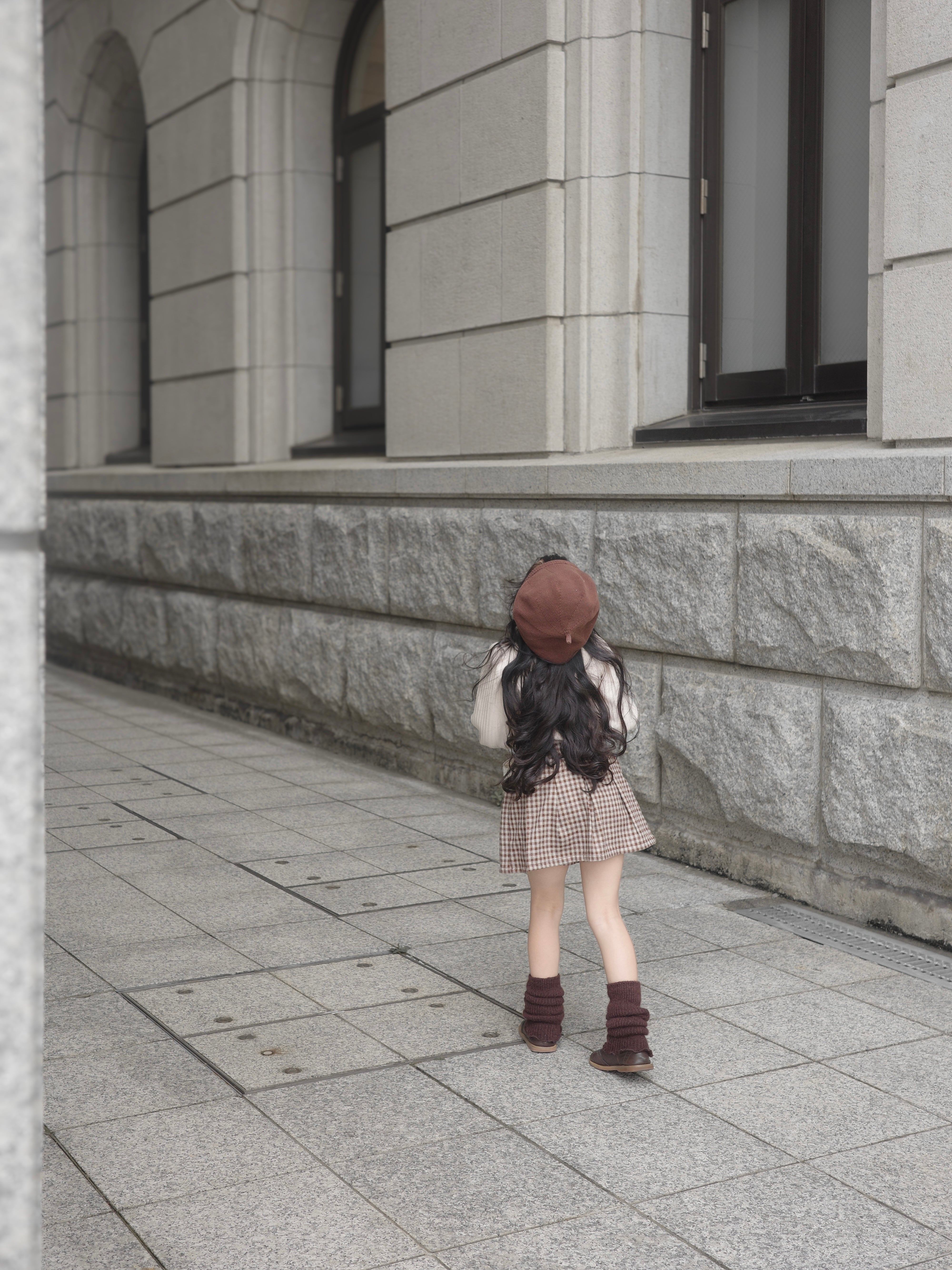 Small check skirt