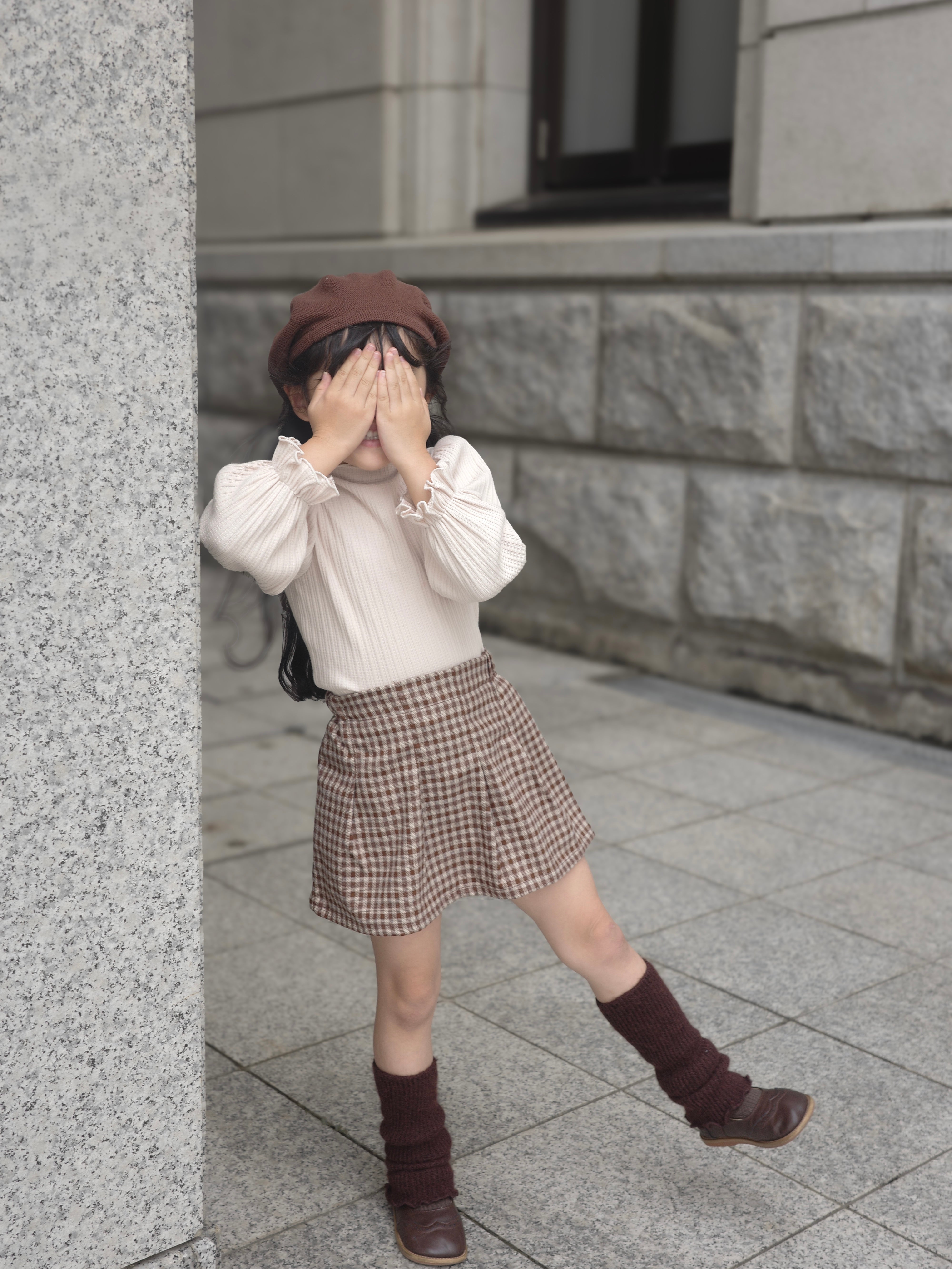 Small check skirt