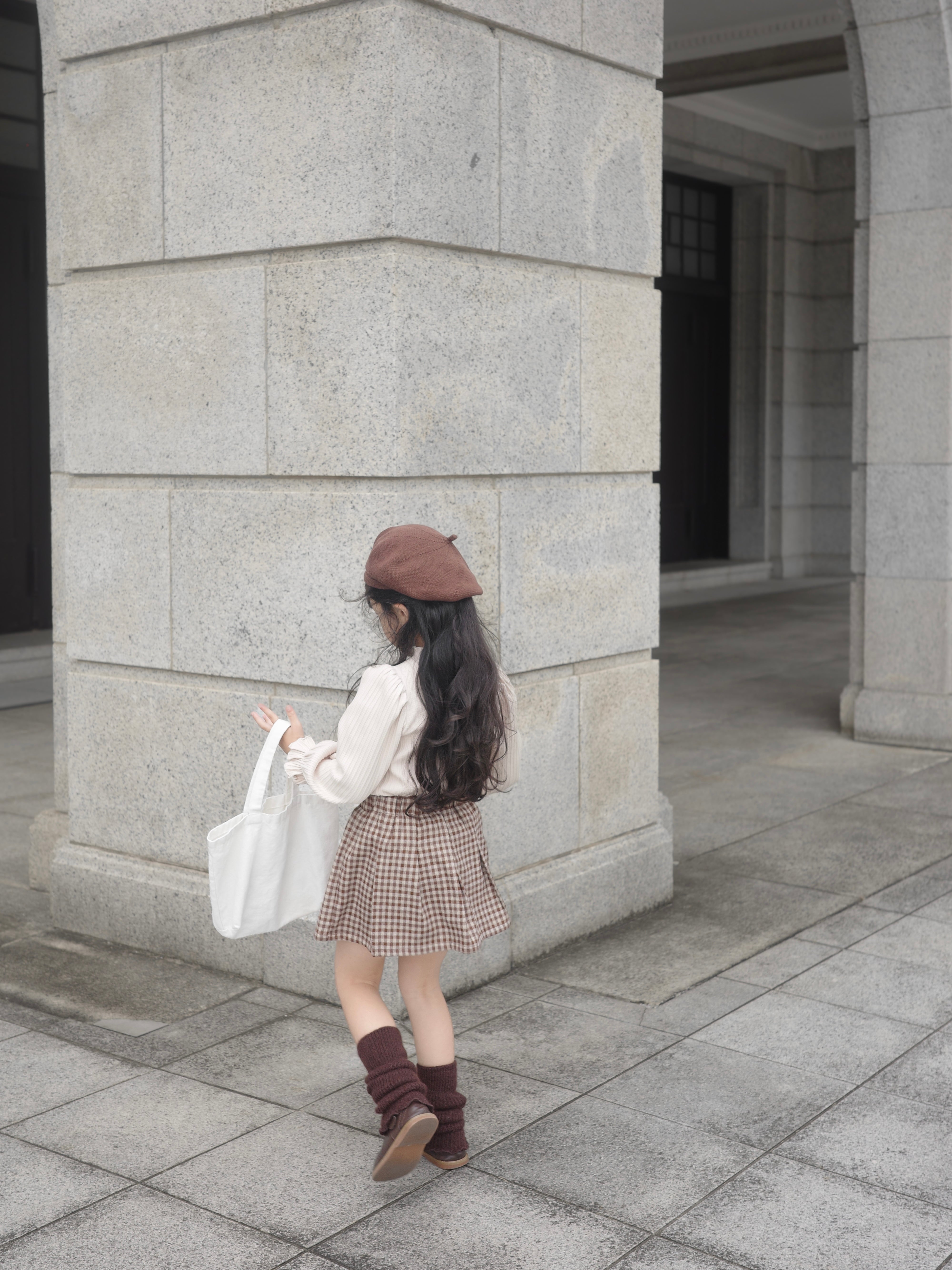 Small check skirt