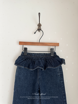 Frill denim pants