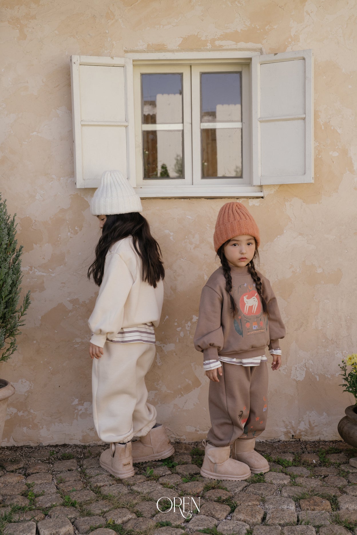 [OREN] Romi garden brushed sweatshirt set