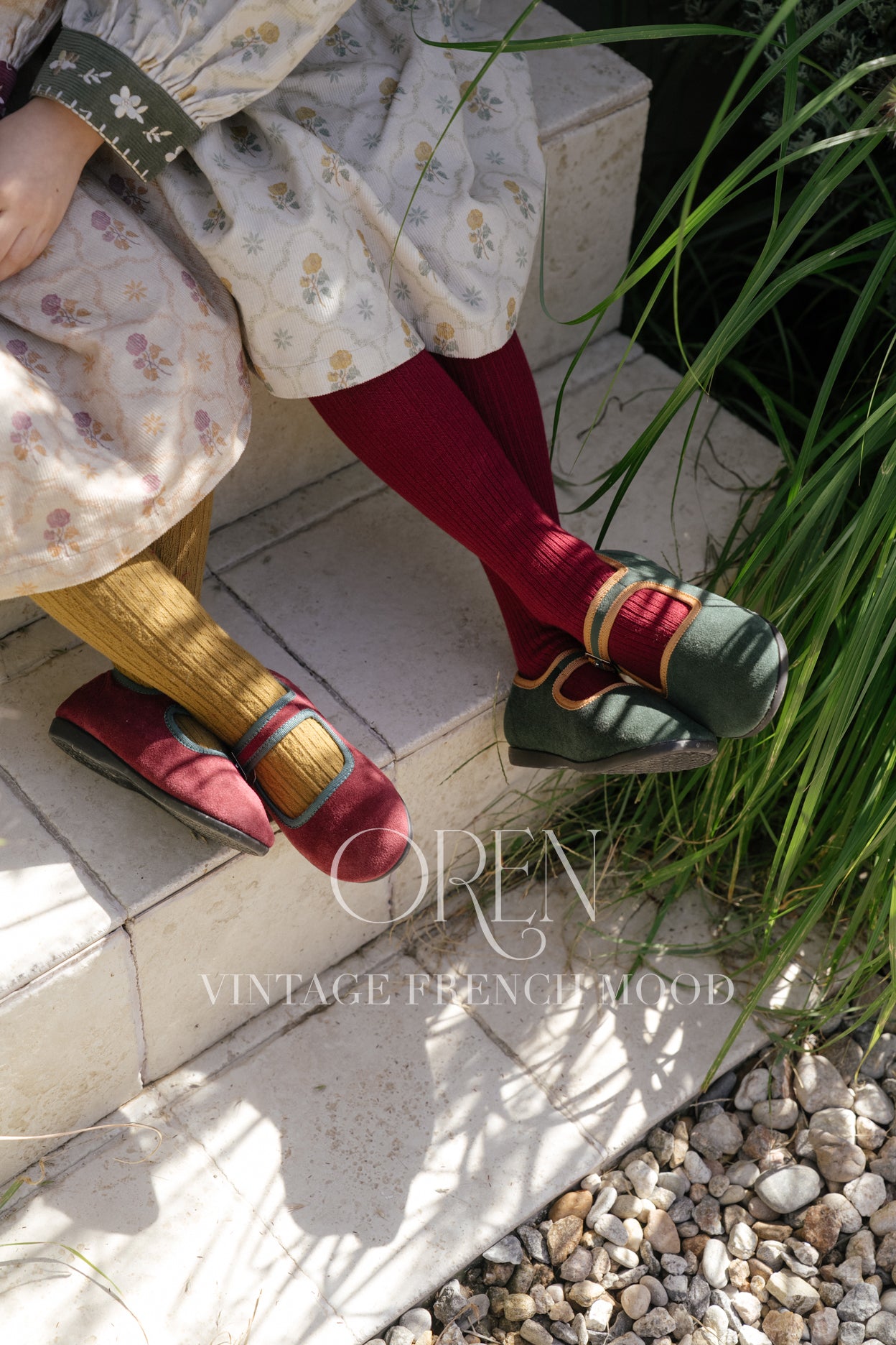 [OREN] Velour rib tights