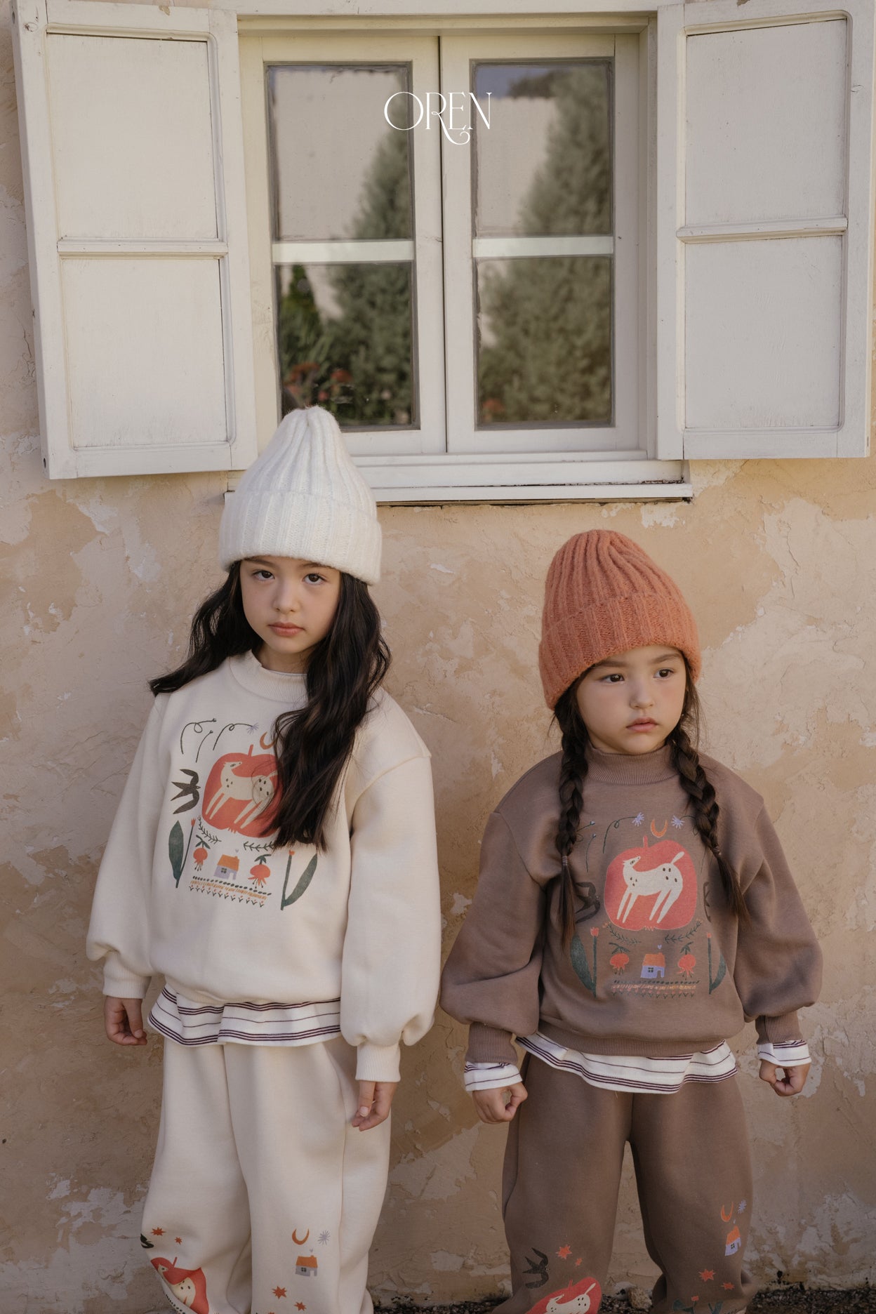 [OREN] Romi garden brushed sweatshirt set