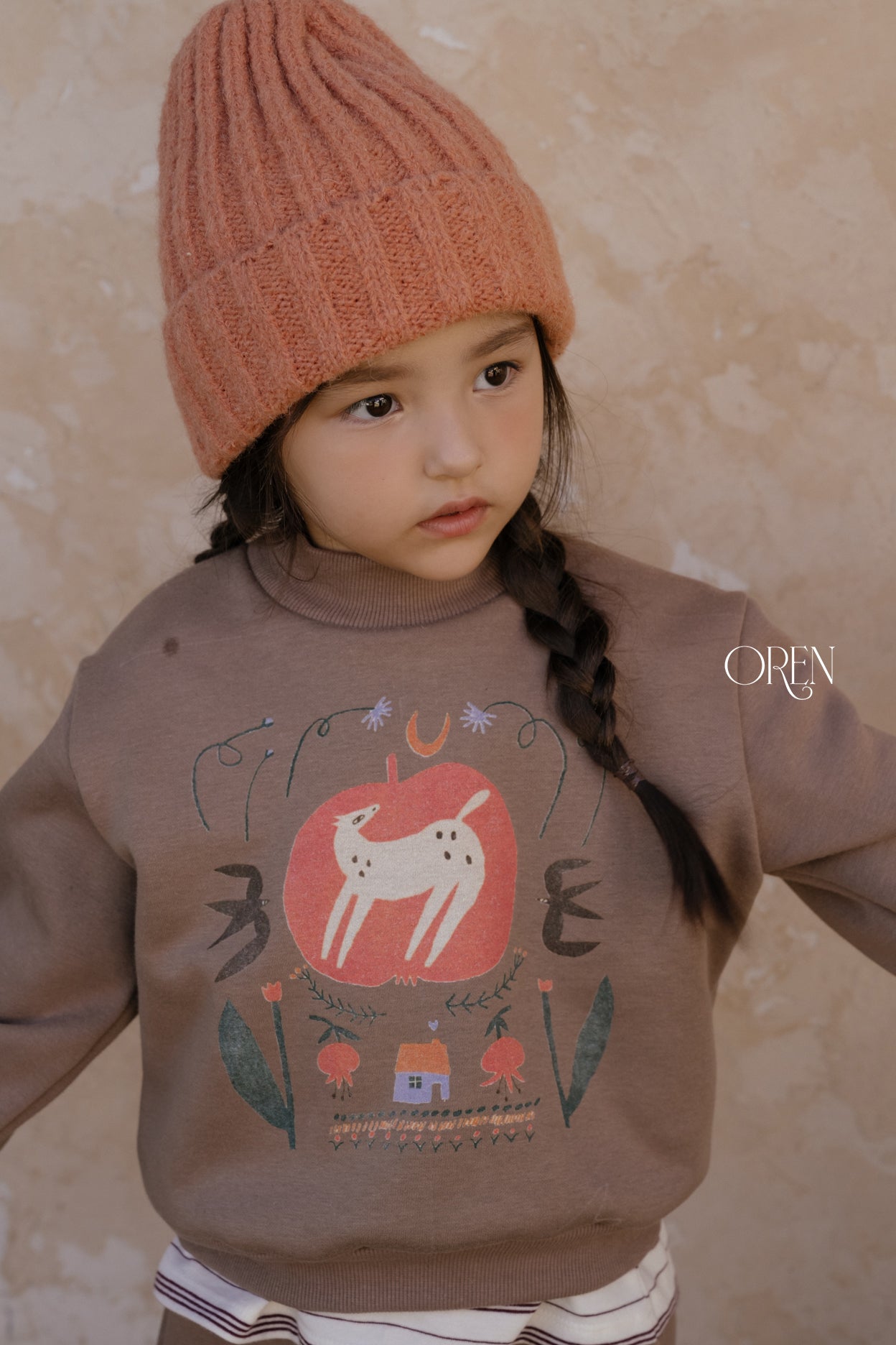 [OREN] Romi garden brushed sweatshirt set
