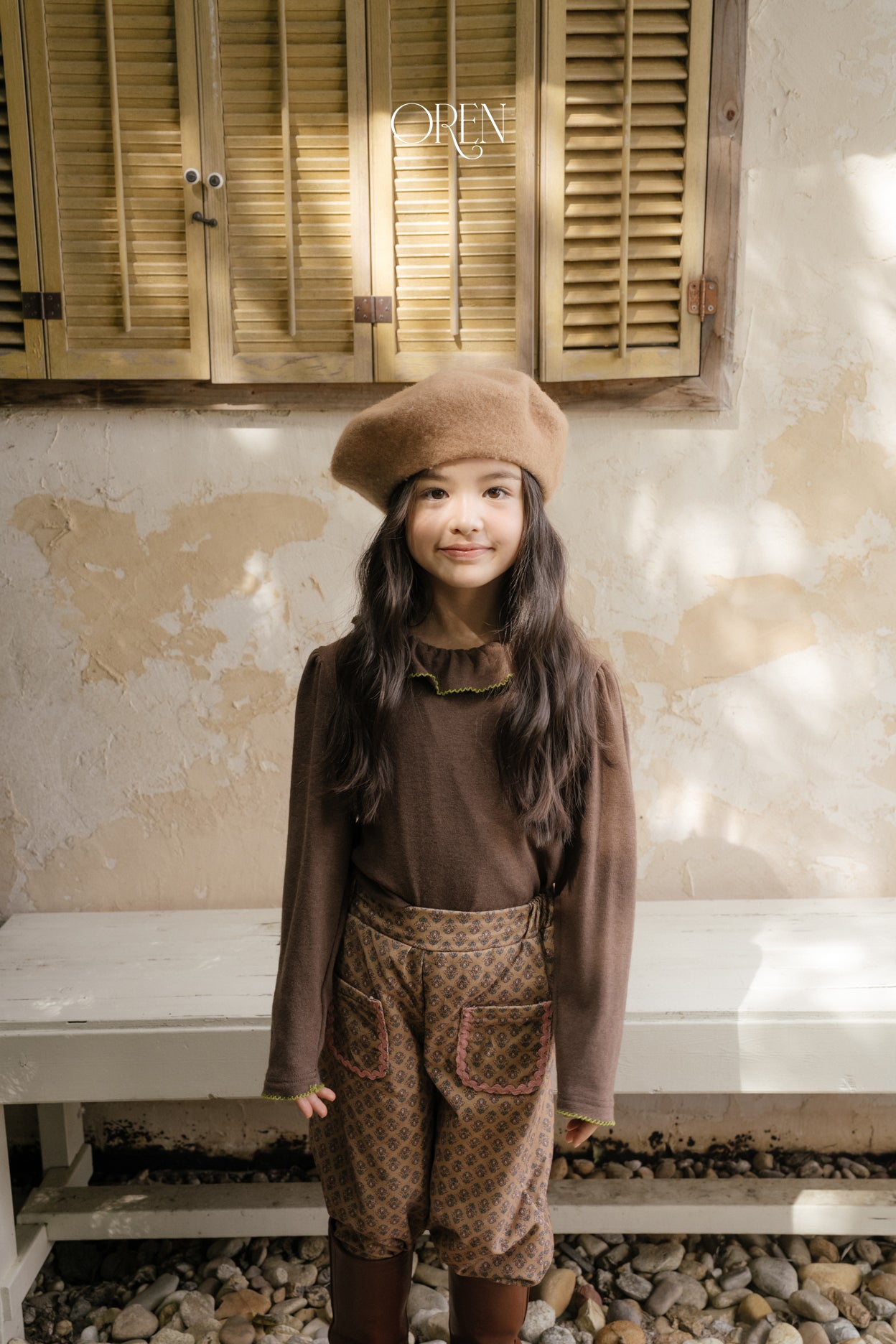 [OREN] Blooming frill picot tee
