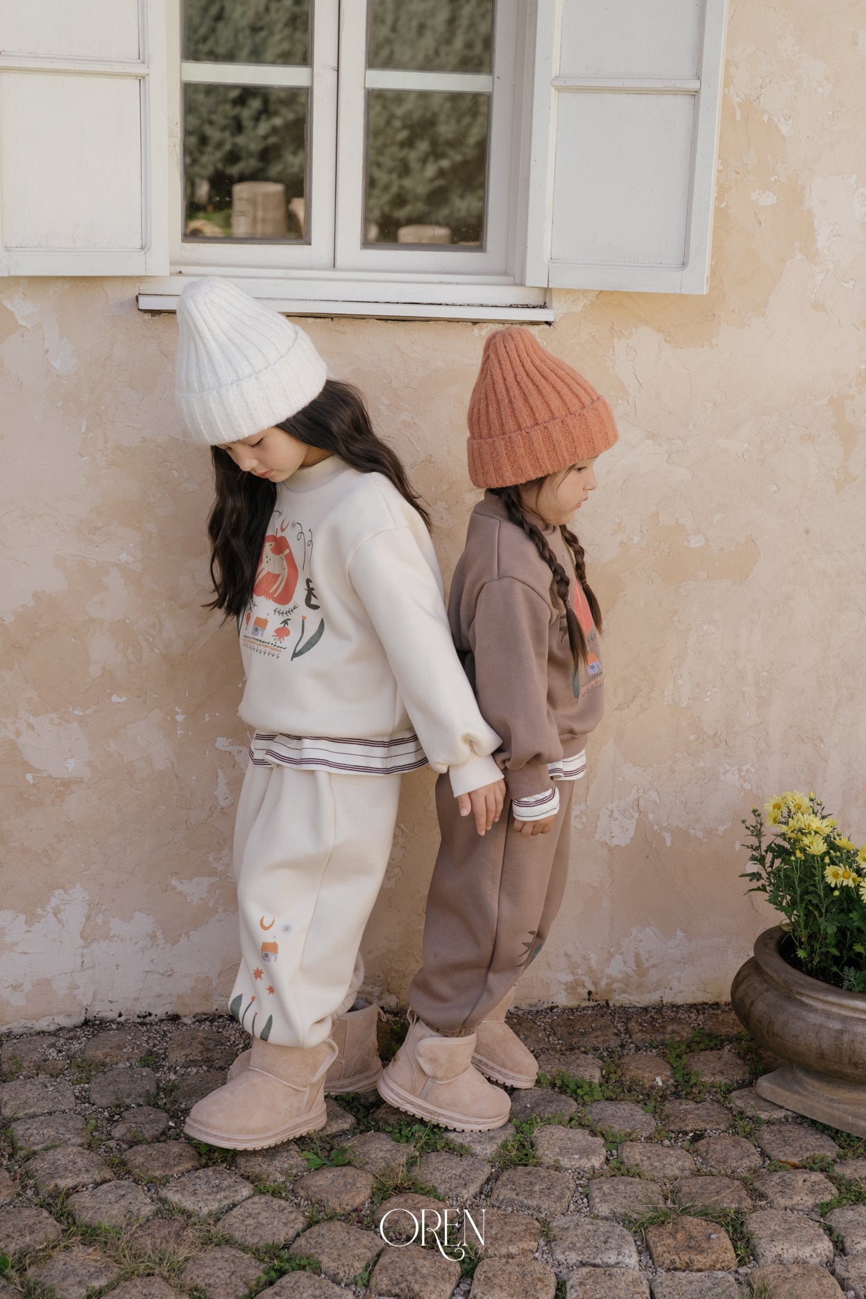 [OREN] Romi garden brushed sweatshirt set