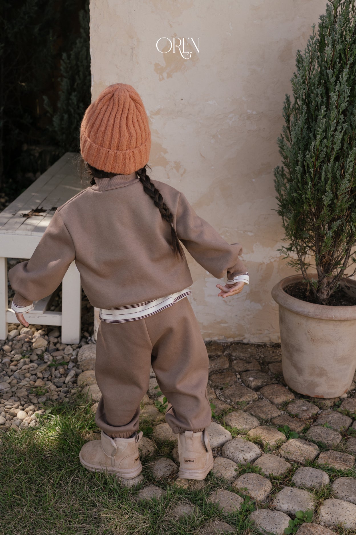 [OREN] Romi garden brushed sweatshirt set