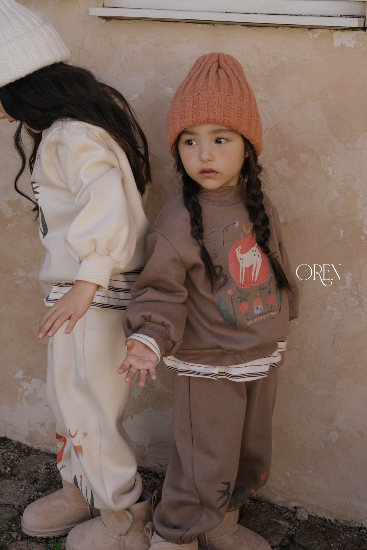 [OREN] Romi garden brushed sweatshirt set