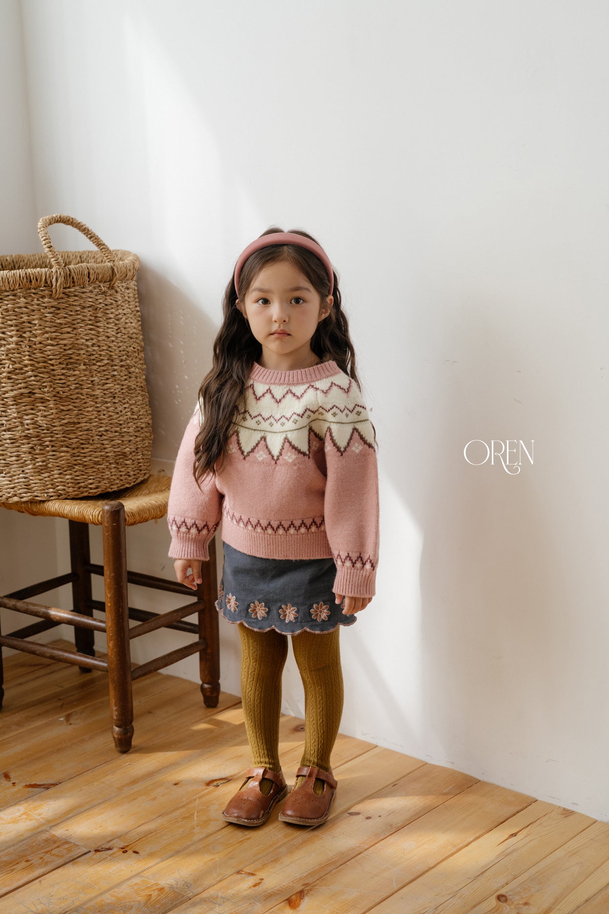 [OREN] Bella embroidery culotte pants