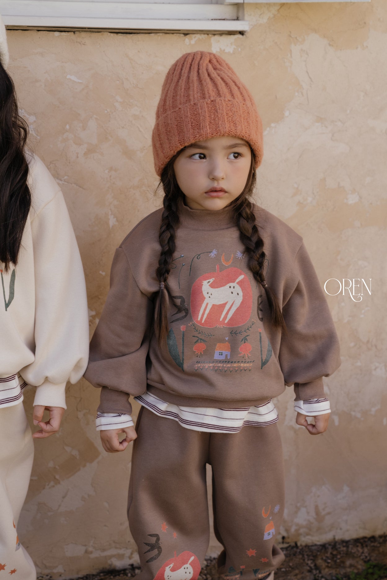 [OREN] Romi garden brushed sweatshirt set