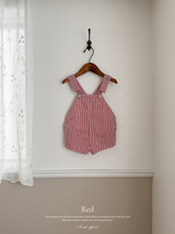Cotton berry short overalls